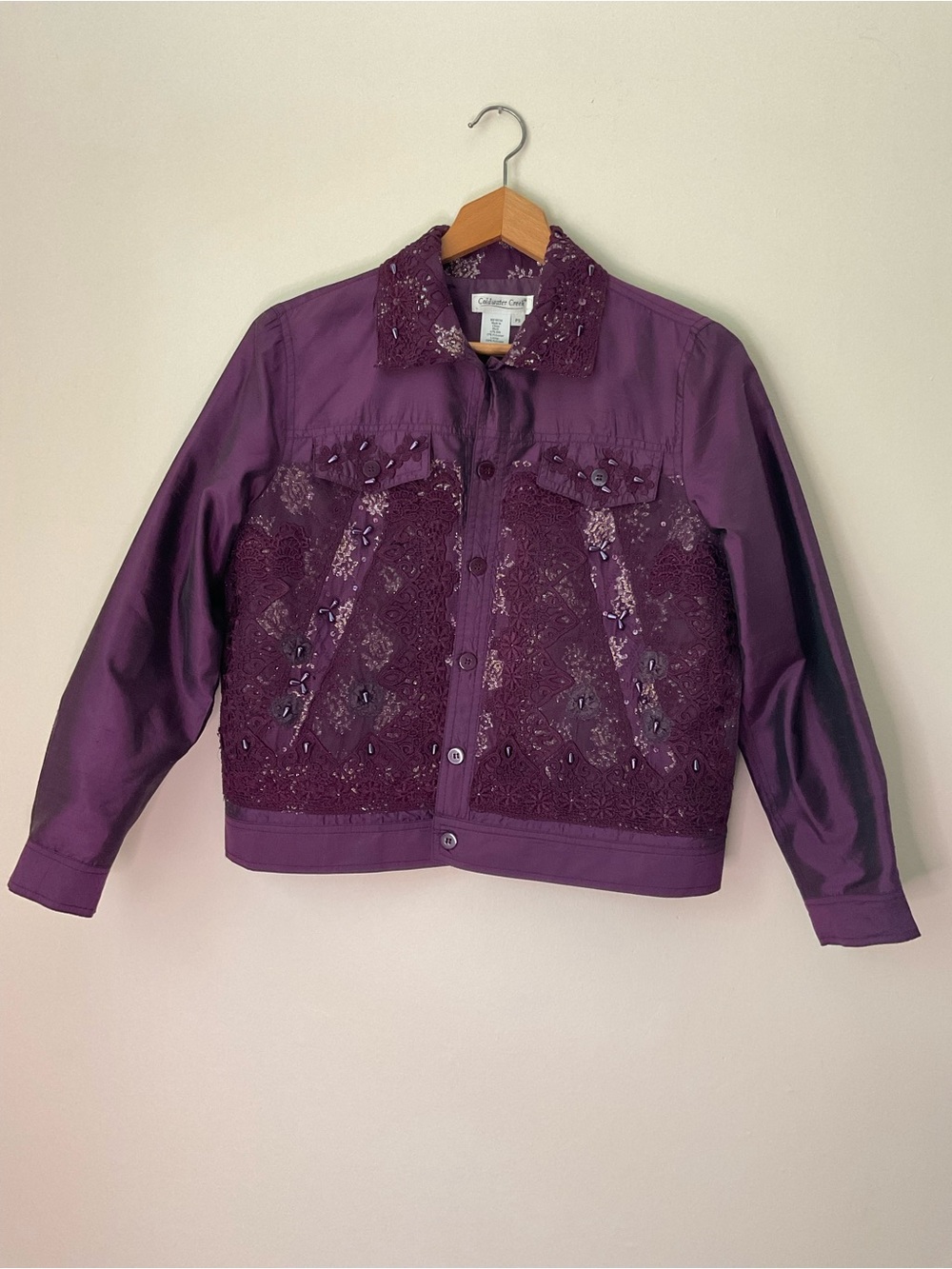 Coldwater Creek Purple Embellished Jacket